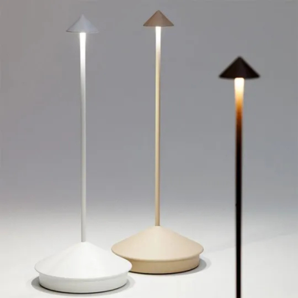 Lampe de table LED sans fil en aluminium brossé | Virelle Maison