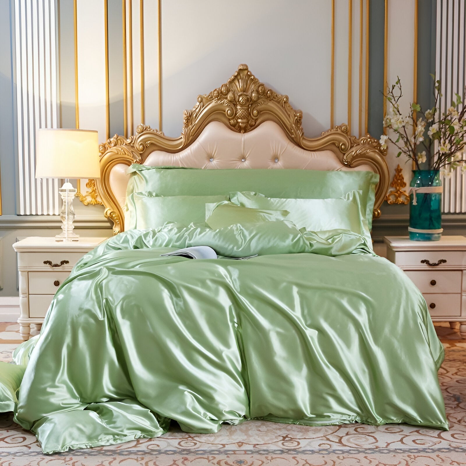 Parure de lit en soie naturelle et viscose | Virelle Maison