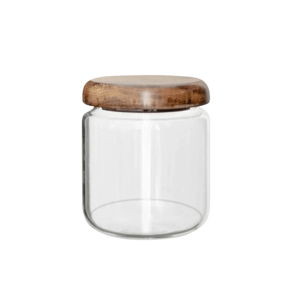 Virelle Maison - Bocal de conservation en verre transparent – Couvercle en bois d’acacia | Virelle Maison