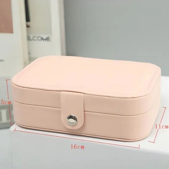 Virelle Maison - Boîte à bijoux de voyage à deux niveaux en similicuir structuré | Virelle Maison