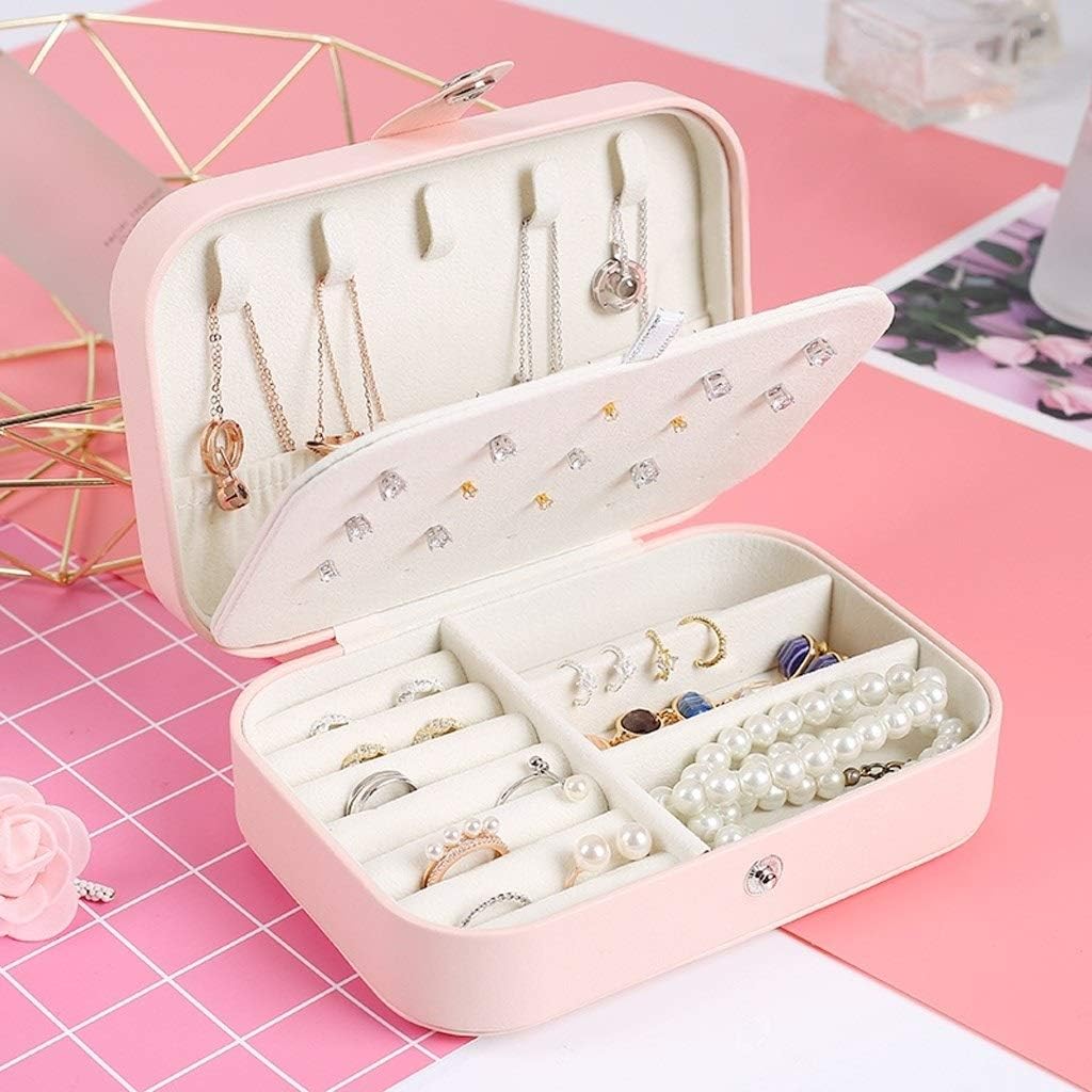 Virelle Maison - Boîte à bijoux de voyage à deux niveaux en similicuir structuré | Virelle Maison