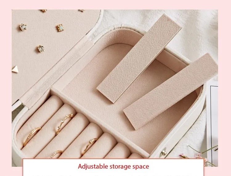 Virelle Maison - Boîte à bijoux de voyage à deux niveaux en similicuir structuré | Virelle Maison