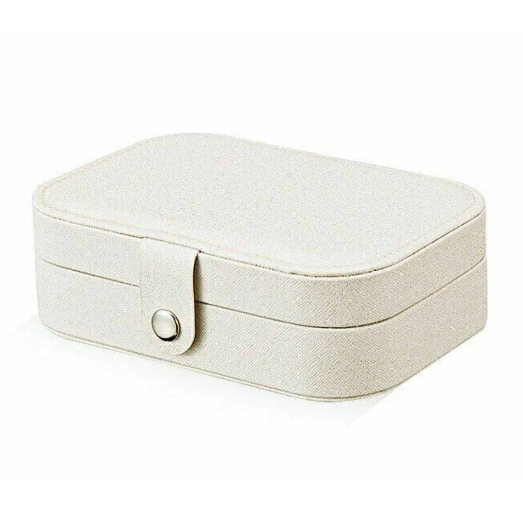 Virelle Maison - Boîte à bijoux de voyage à deux niveaux en similicuir structuré | Virelle Maison
