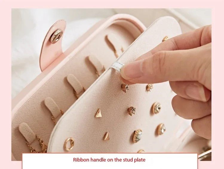 Virelle Maison - Boîte à bijoux de voyage à deux niveaux en similicuir structuré | Virelle Maison