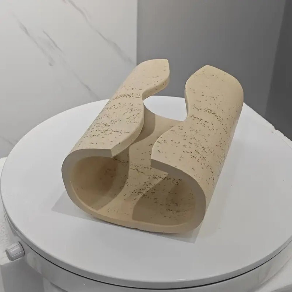 Virelle Maison - Boîte à mouchoirs en grès naturel au design courbé