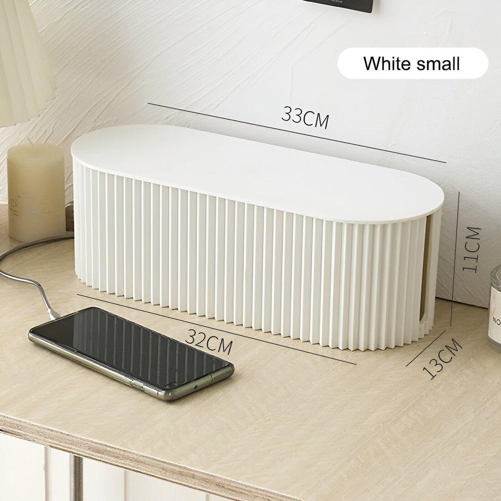 Virelle Maison - Boîte de rangement pour câbles en plastique nervuré minimaliste | Virelle Maison