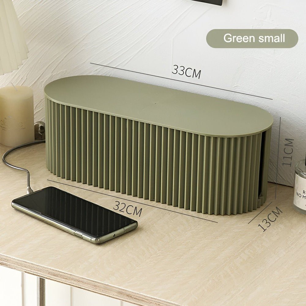Virelle Maison - Boîte de rangement pour câbles en plastique nervuré minimaliste | Virelle Maison