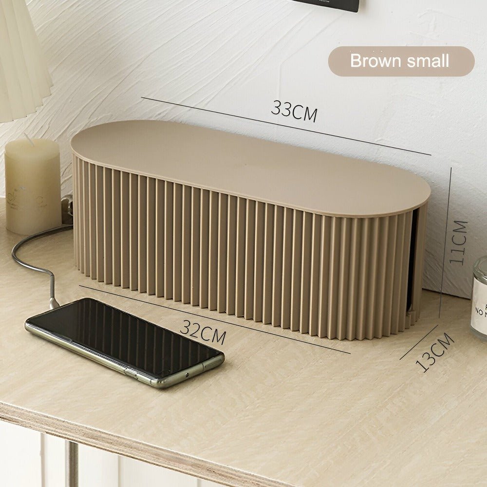 Virelle Maison - Boîte de rangement pour câbles en plastique nervuré minimaliste | Virelle Maison