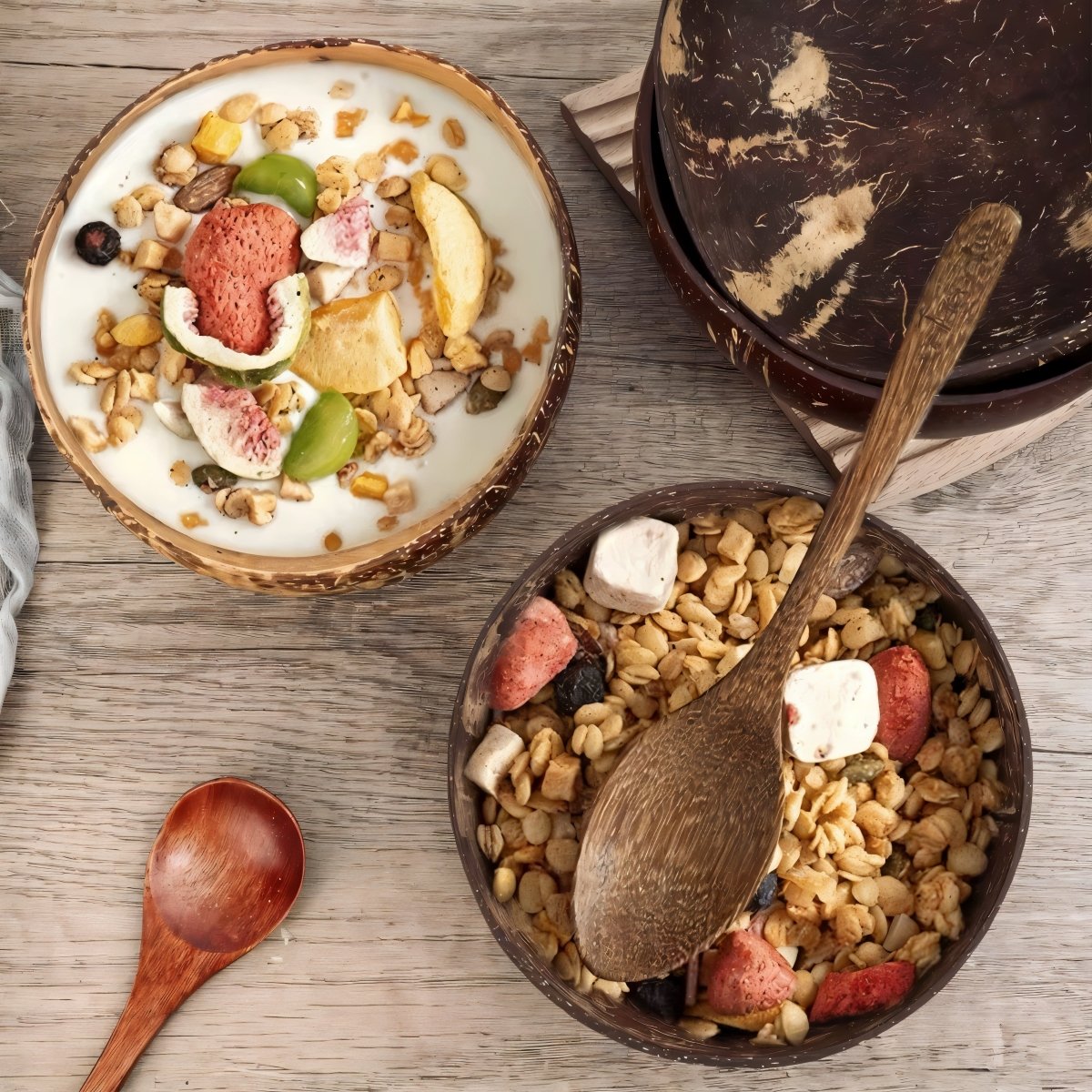 Virelle Maison - Bols en noix de coco artisanaux en bois naturel | Virelle Maison