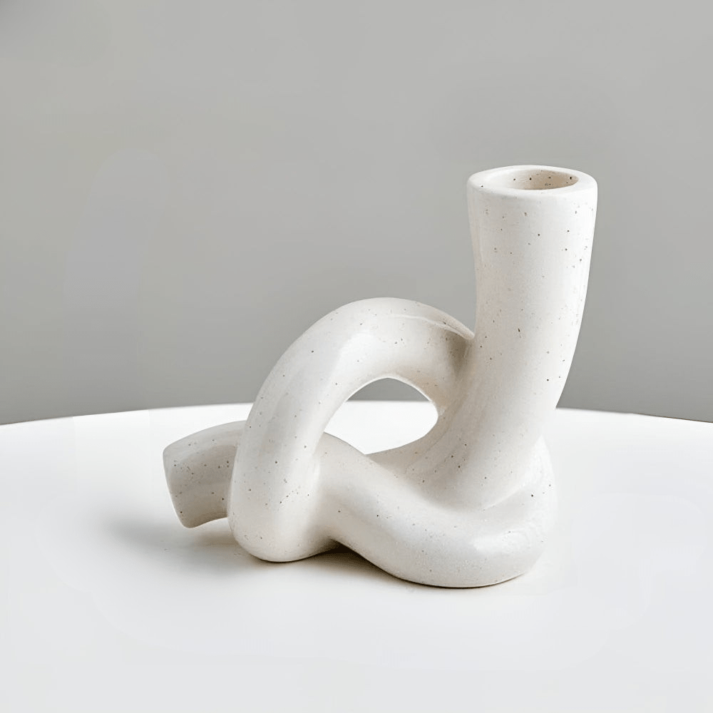 Virelle Maison - Bougeoir en céramique texturée au design noué minimaliste