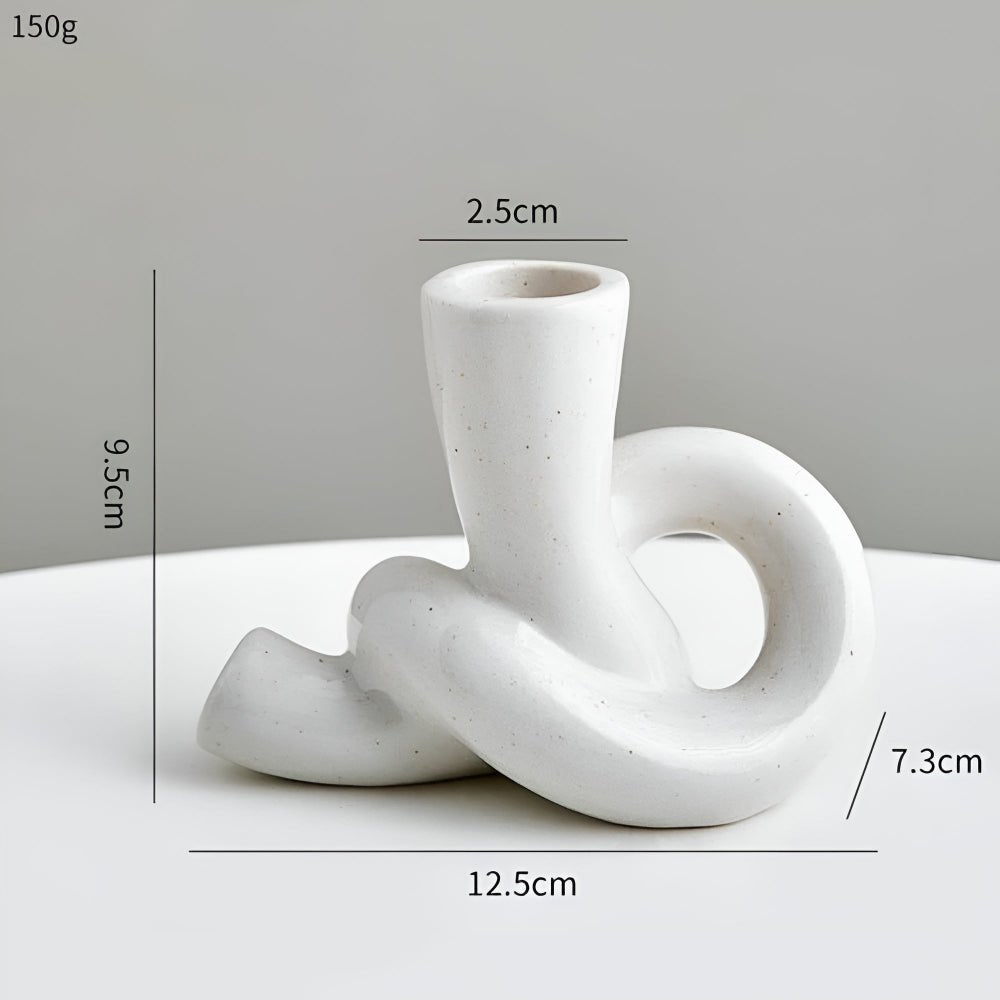 Virelle Maison - Bougeoir en céramique texturée au design noué minimaliste