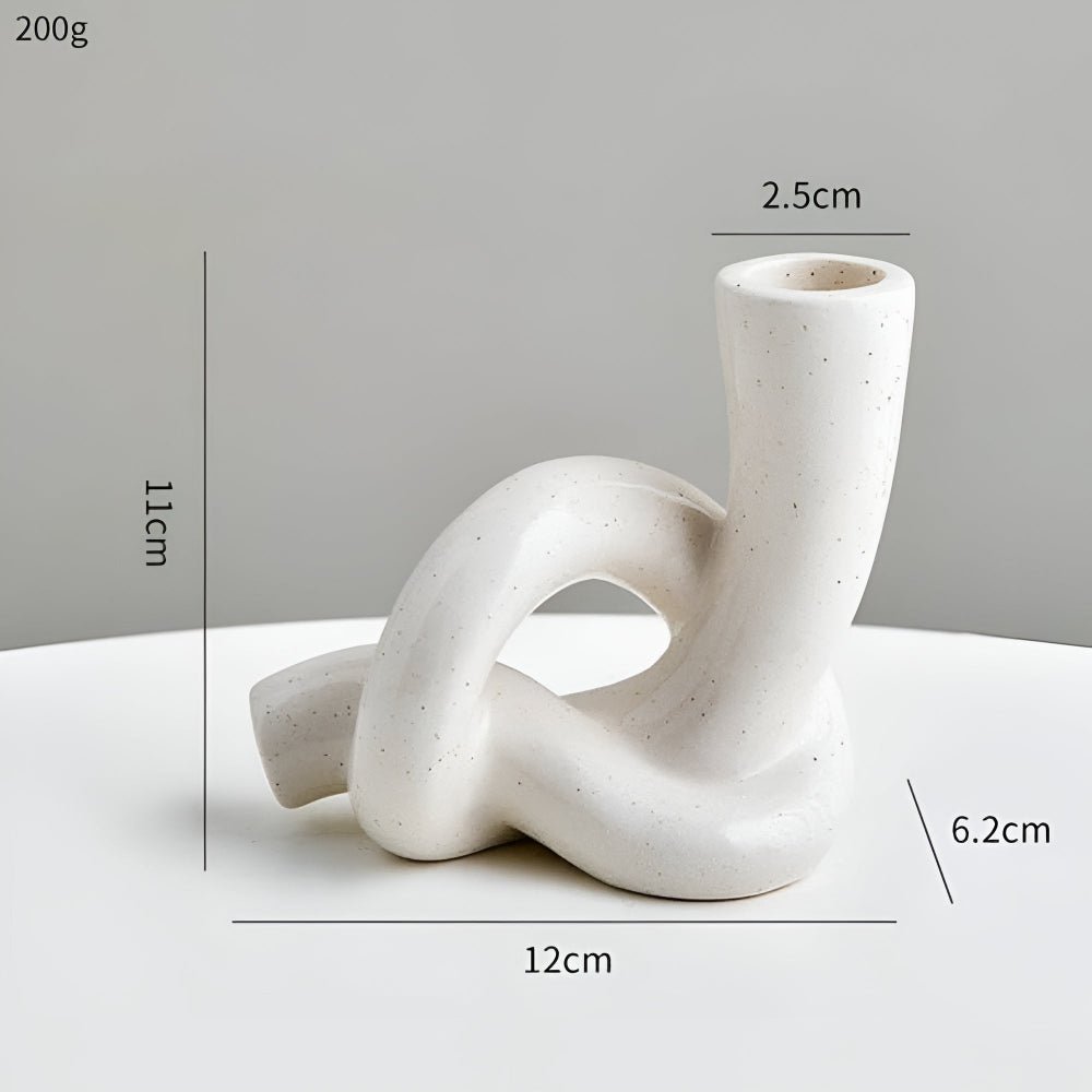 Virelle Maison - Bougeoir en céramique texturée au design noué minimaliste