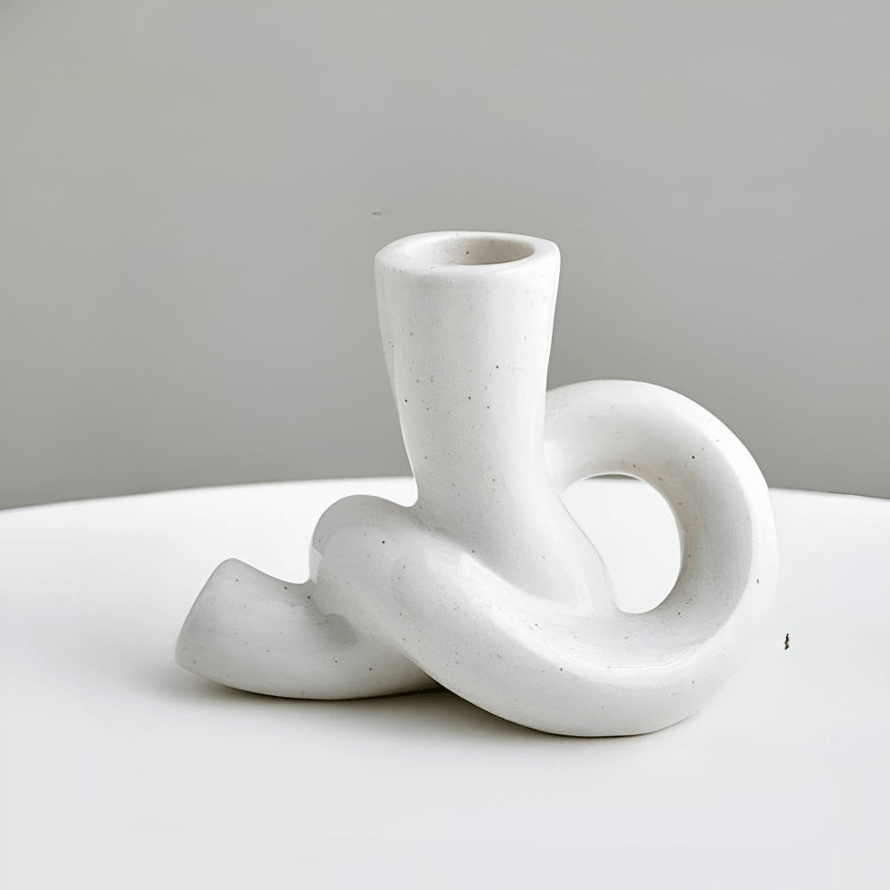 Virelle Maison - Bougeoir en céramique texturée au design noué minimaliste