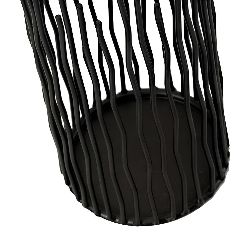 Virelle Maison - Bougeoir en fer noir au design géométrique bohème