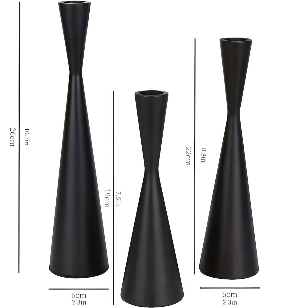Virelle Maison - Bougeoirs nordiques en laiton avec design cintré – set de 3
