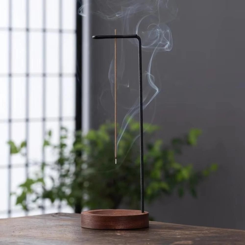 Virelle Maison - Brûleur d’encens en bois avec support métallique