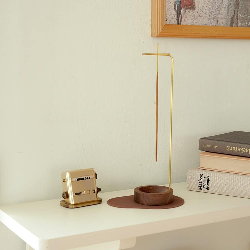 Virelle Maison - Brûleur d’encens en bois avec support métallique