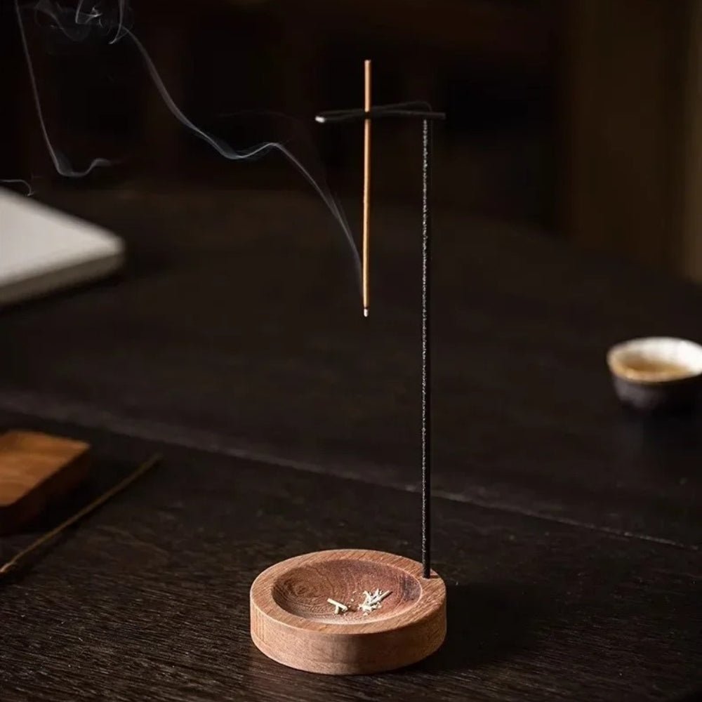 Virelle Maison - Brûleur d’encens en bois avec support métallique