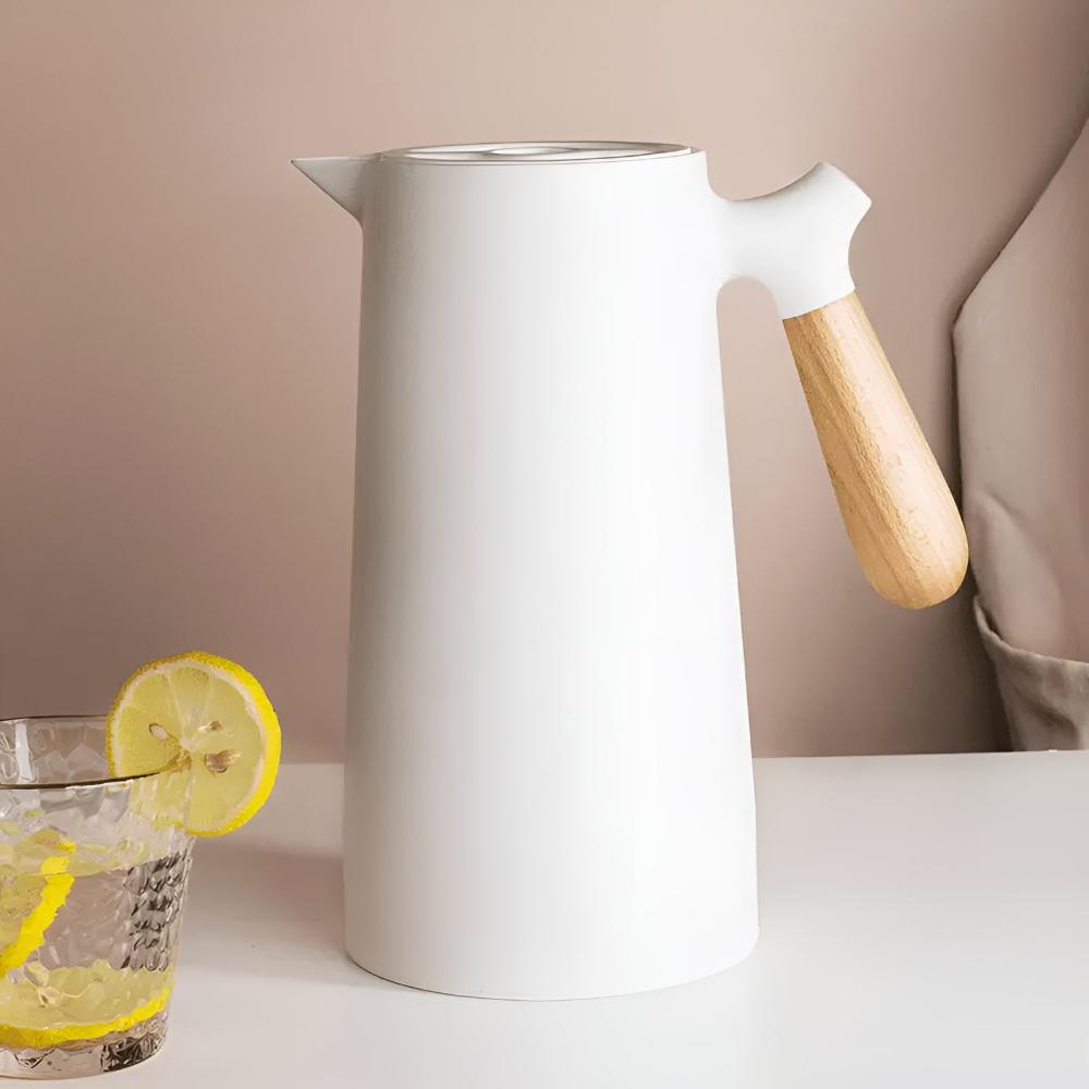 Virelle Maison - Carafe isotherme en acier avec poignée en bois naturel | Virelle Maison