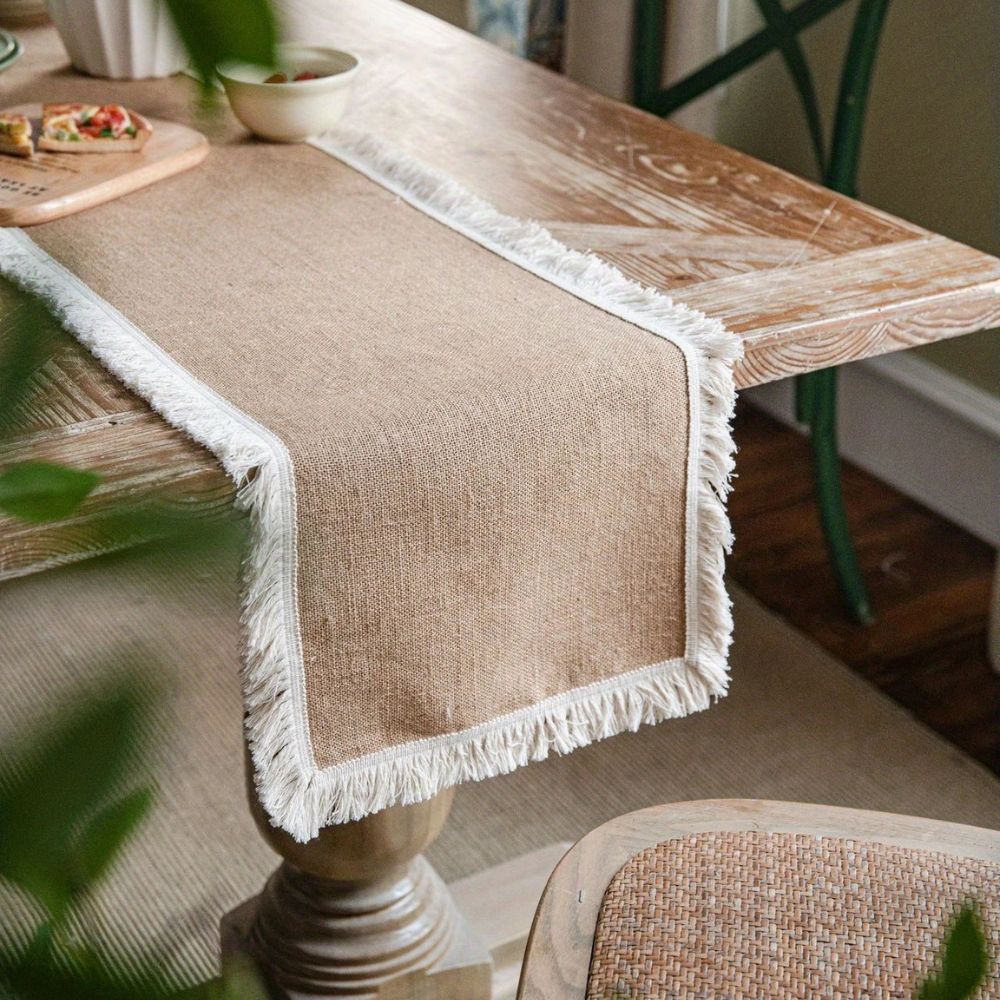 Virelle Maison - Chemin de table en jute naturel tissé | Virelle Maison