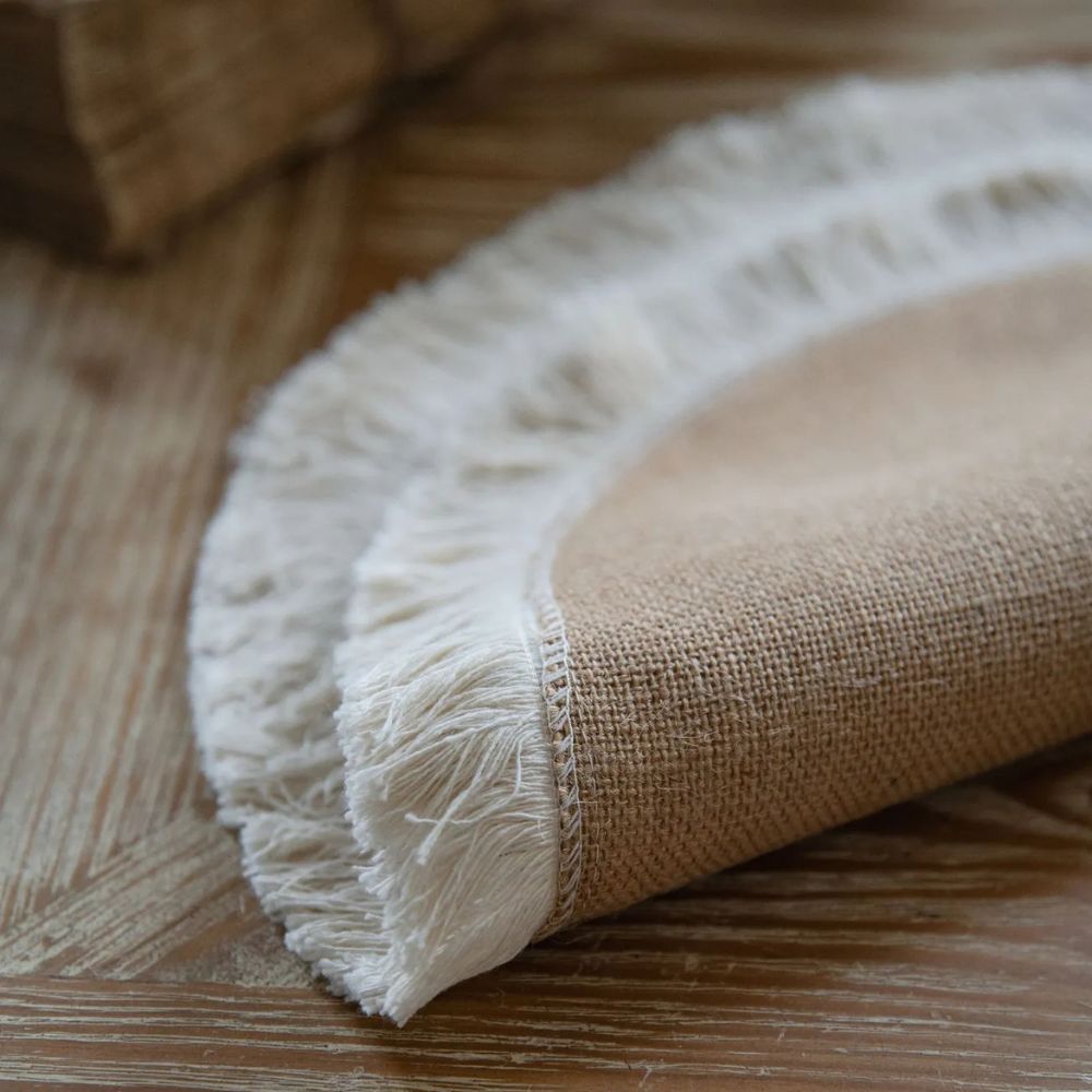 Virelle Maison - Chemin de table en jute naturel tissé | Virelle Maison