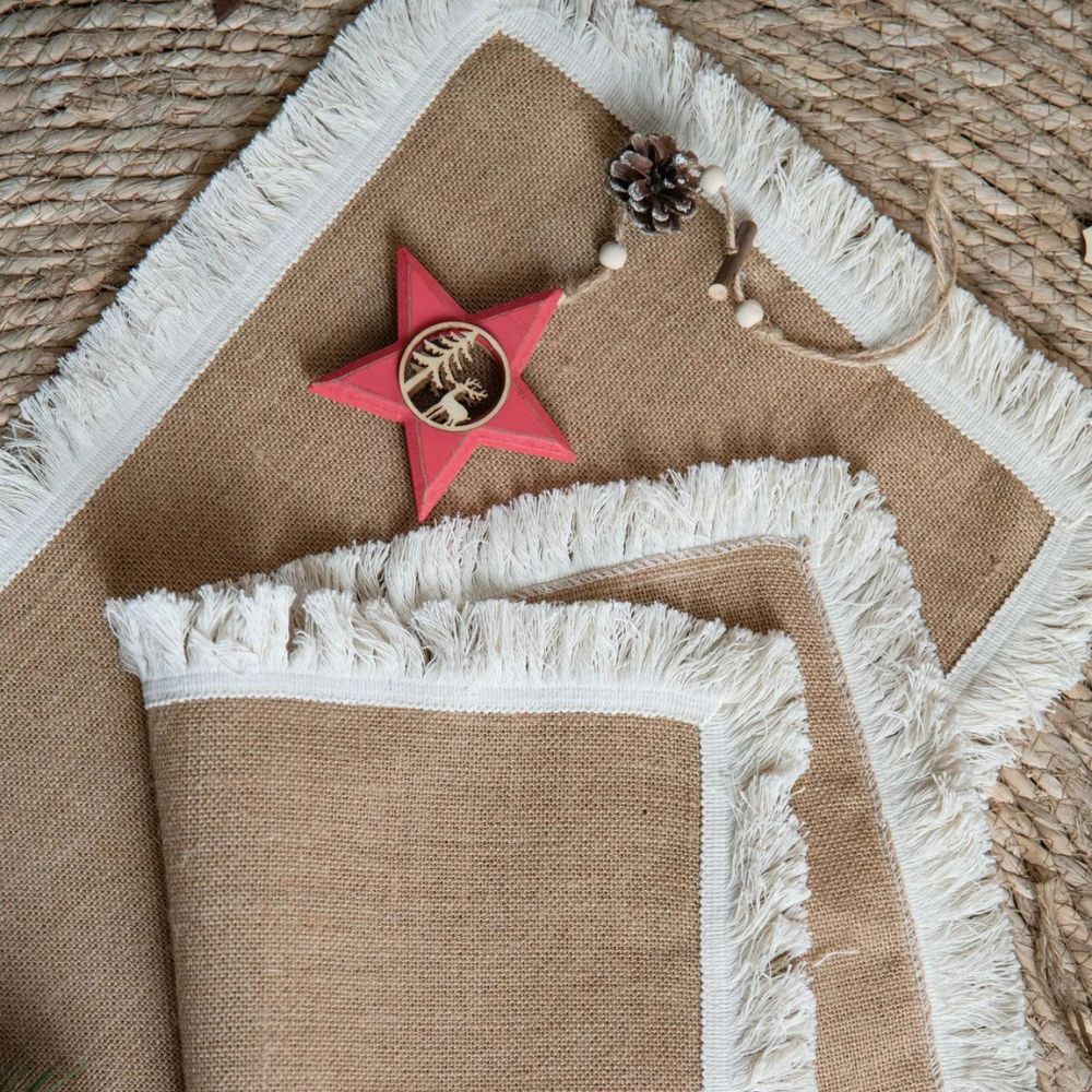 Virelle Maison - Chemin de table en jute naturel tissé | Virelle Maison
