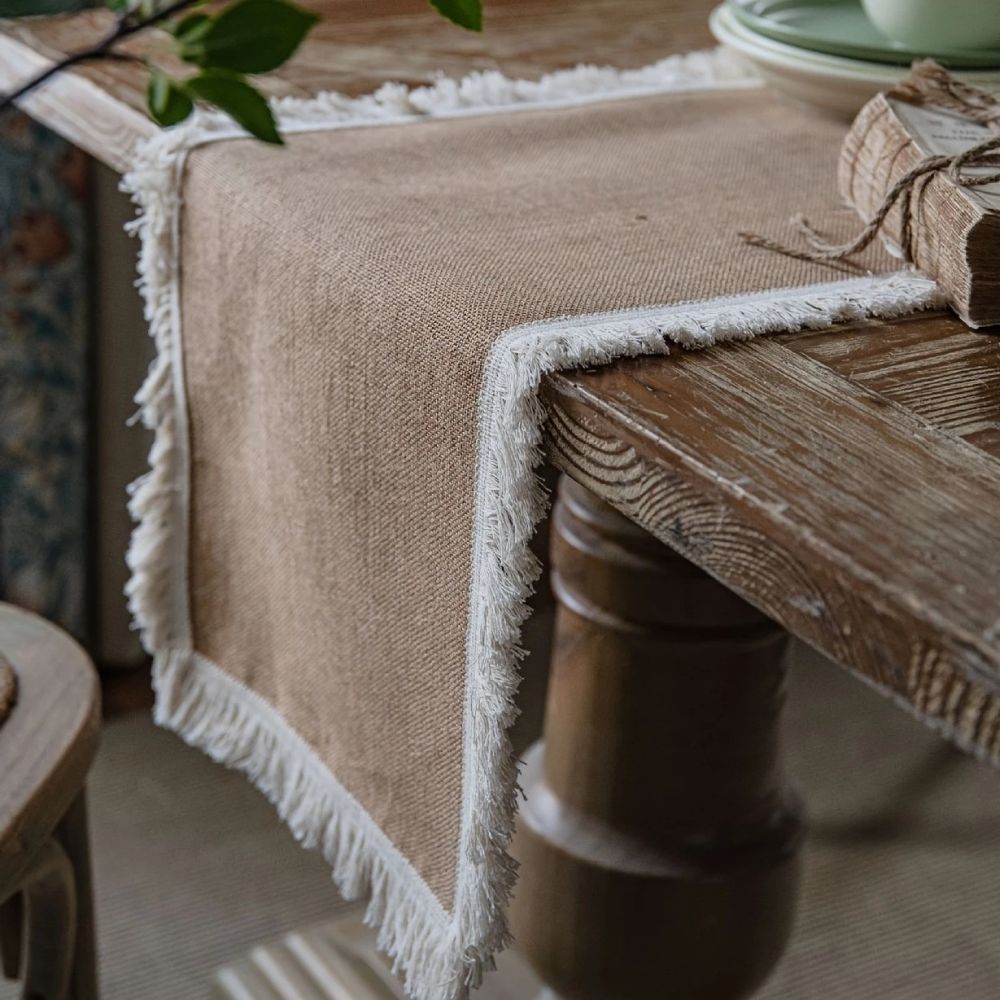 Virelle Maison - Chemin de table en jute naturel tissé | Virelle Maison