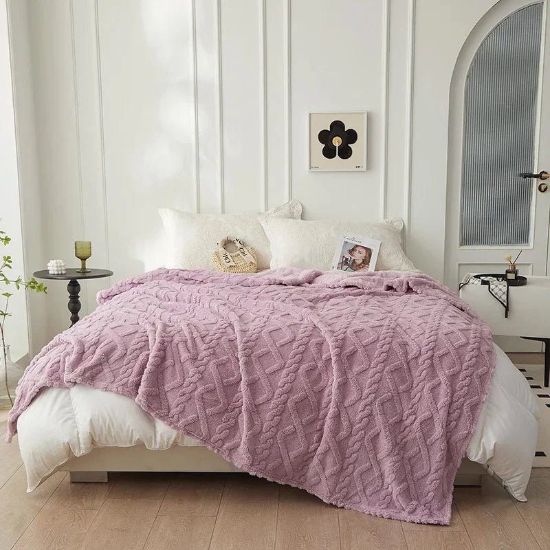 Virelle Maison - Couverture réversible en laine d’agneau épaisse et toucher flanelle | Virelle Maison