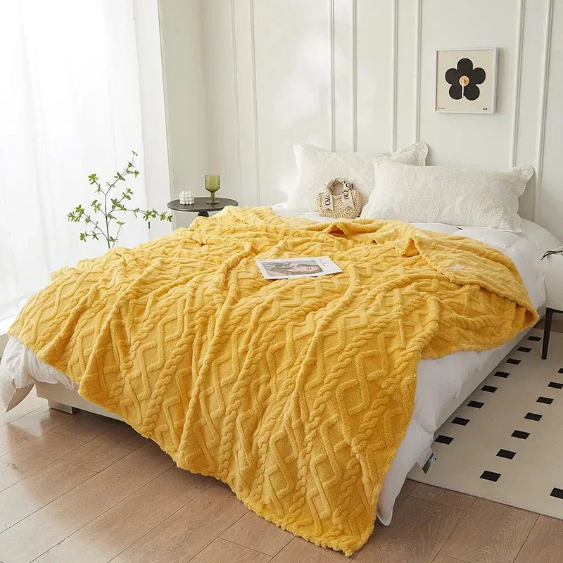 Virelle Maison - Couverture réversible en laine d’agneau épaisse et toucher flanelle | Virelle Maison