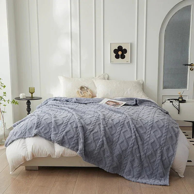 Virelle Maison - Couverture réversible en laine d’agneau épaisse et toucher flanelle | Virelle Maison