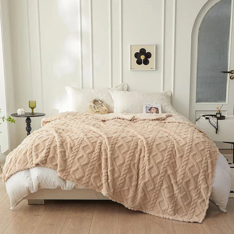Virelle Maison - Couverture réversible en laine d’agneau épaisse et toucher flanelle | Virelle Maison