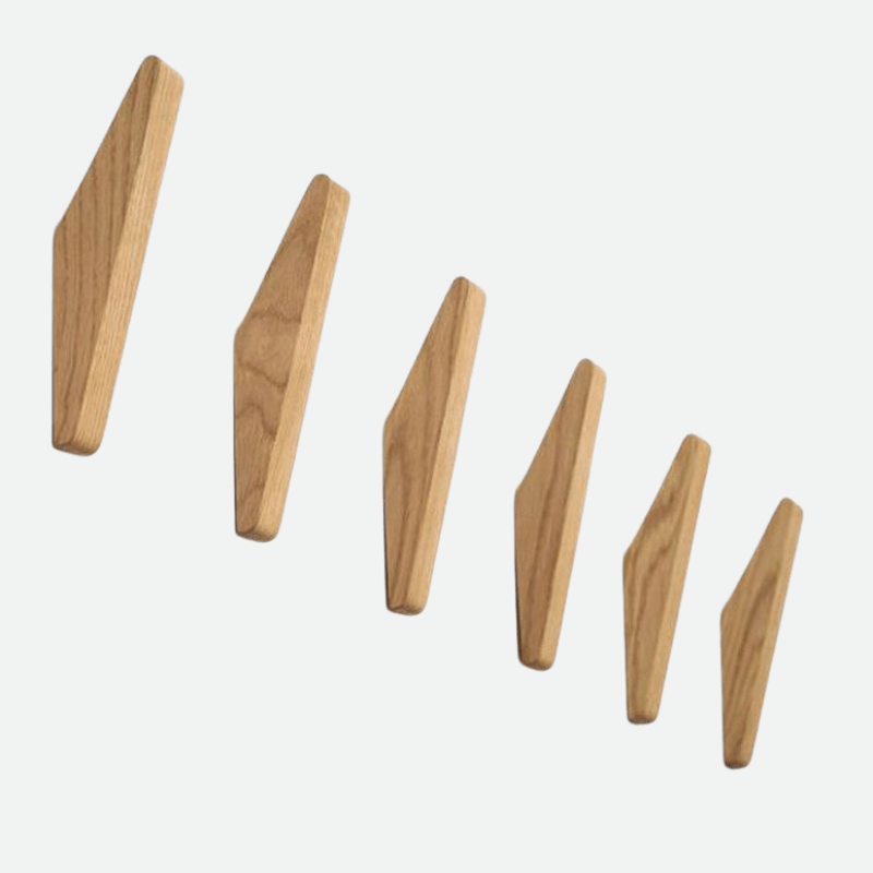 Virelle Maison - Crochets muraux en bois naturel – Lot sculpté à la main | Virelle Maison