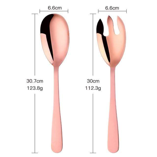 Virelle Maison - Cuillères de service en acier inoxydable brossé – Lot de 2 | Virelle Maison
