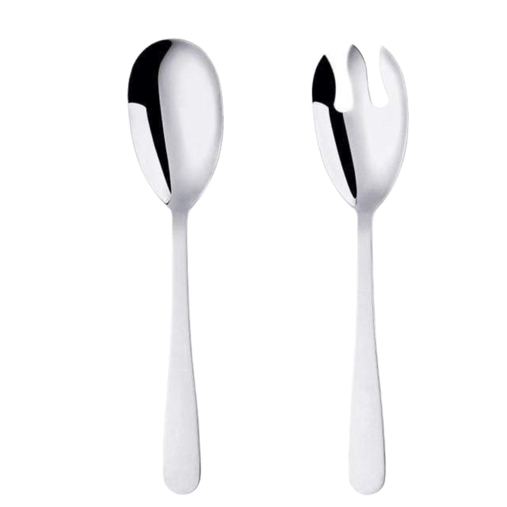 Virelle Maison - Cuillères de service en acier inoxydable brossé – Lot de 2 | Virelle Maison