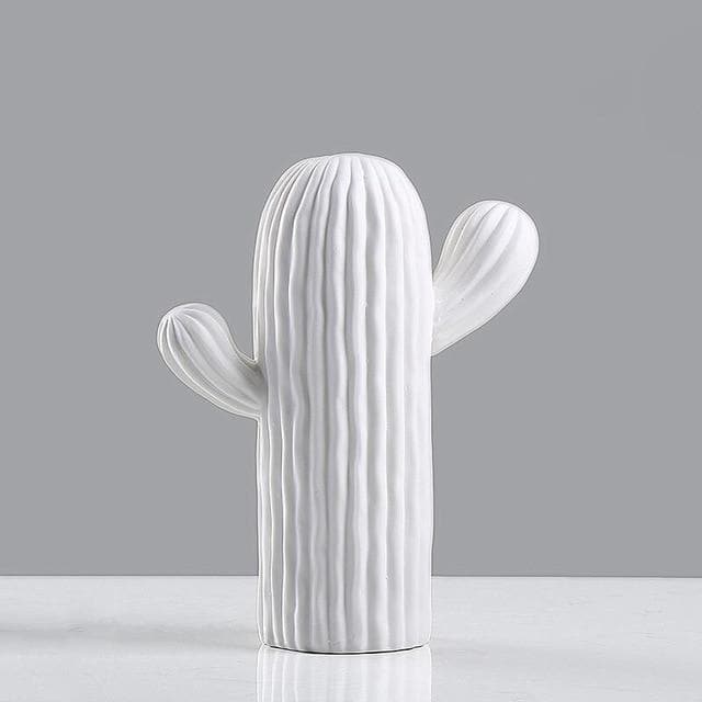 Virelle Maison - Décoration cactus en porcelaine blanche texturée | Virelle Maison