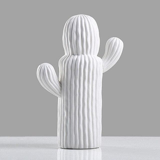 Virelle Maison - Décoration cactus en porcelaine blanche texturée | Virelle Maison