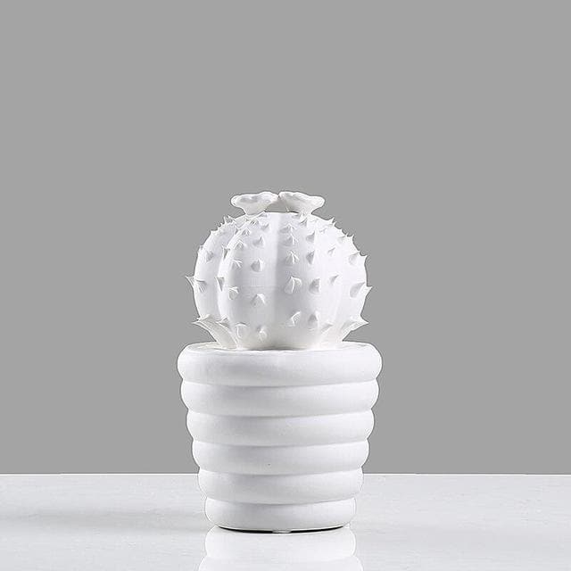 Virelle Maison - Décoration cactus en porcelaine blanche texturée | Virelle Maison