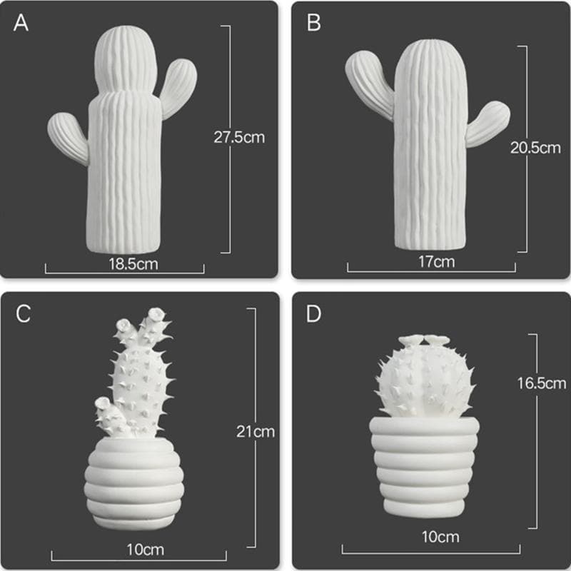 Virelle Maison - Décoration cactus en porcelaine blanche texturée | Virelle Maison
