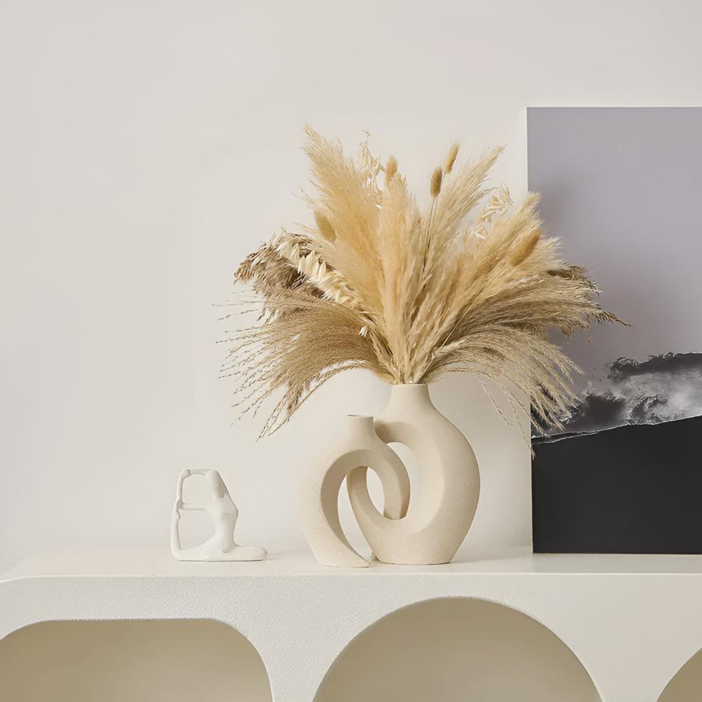 Virelle Maison - Duo de vases en céramique mate, formes abstraites entrelacées | Virelle Maison