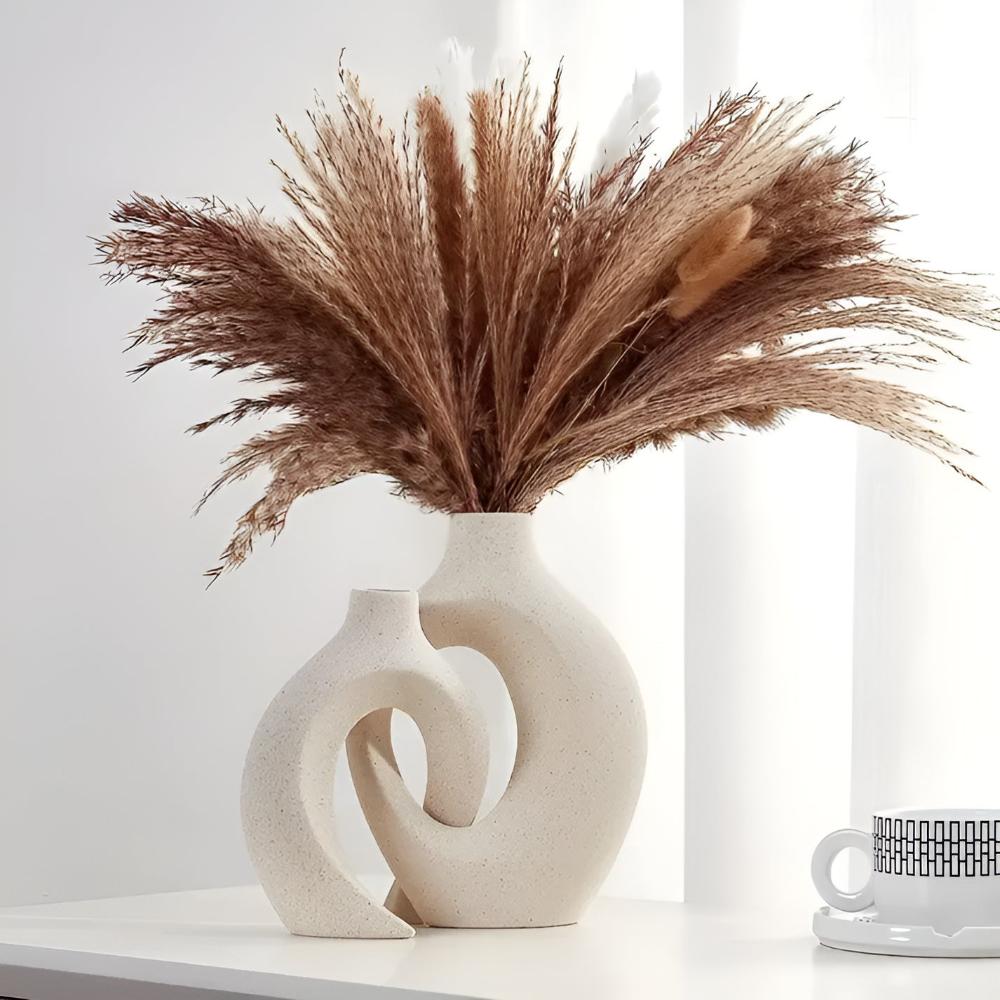 Virelle Maison - Duo de vases en céramique mate, formes abstraites entrelacées | Virelle Maison