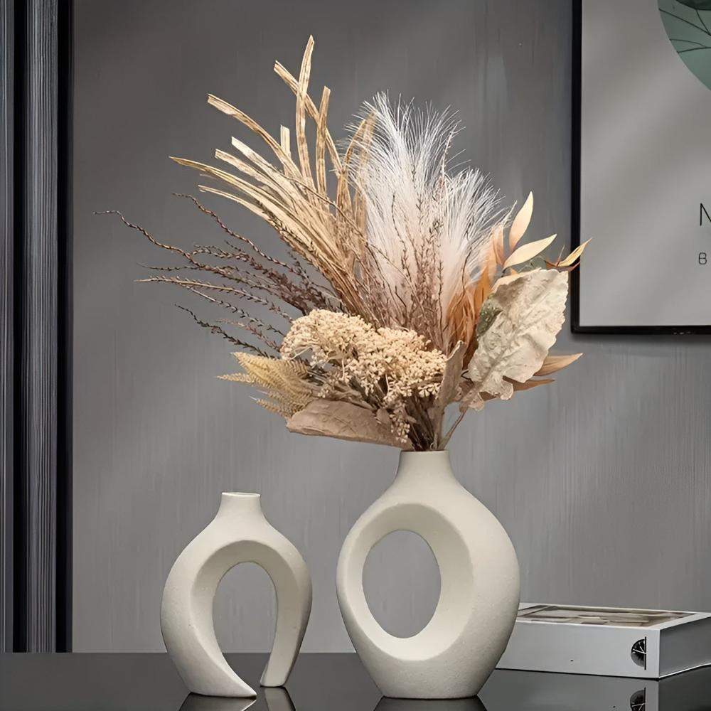 Virelle Maison - Duo de vases en céramique mate, formes abstraites entrelacées | Virelle Maison