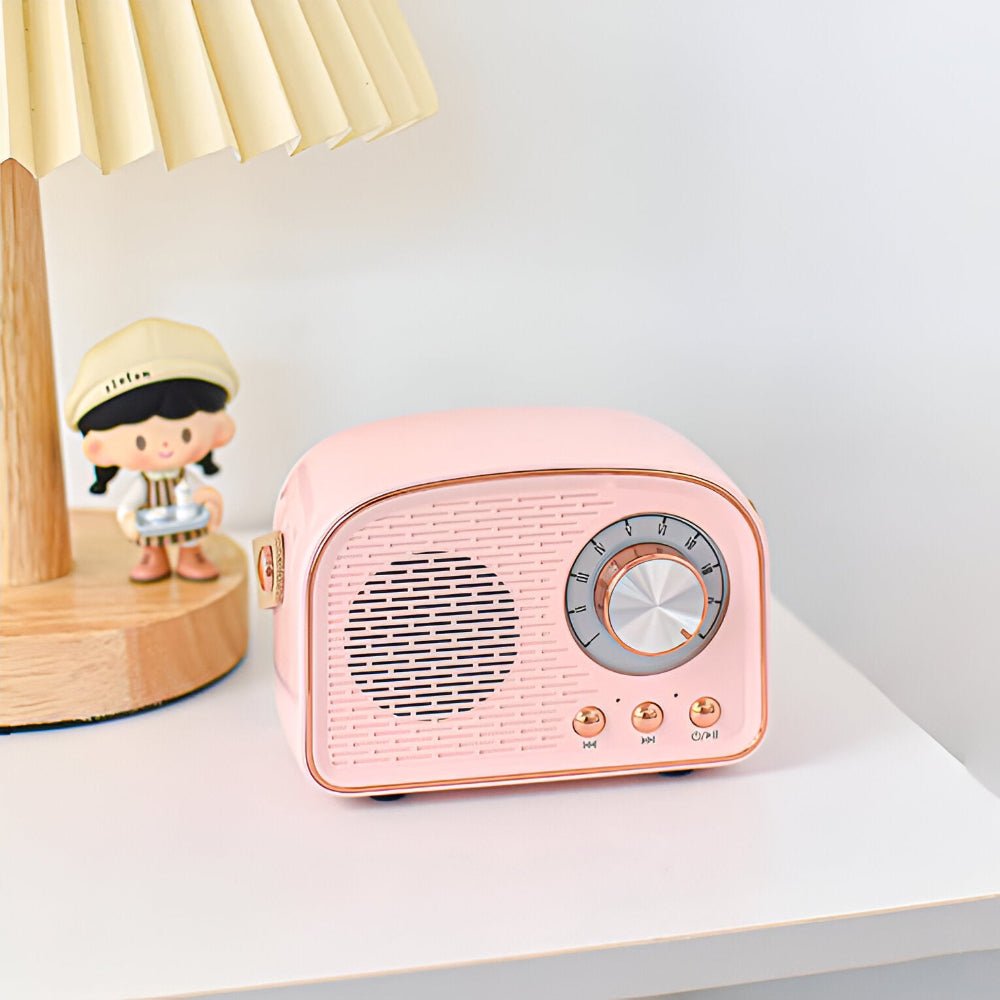 Virelle Maison - Enceinte Bluetooth rétro en plastique finition bois | Virelle Maison