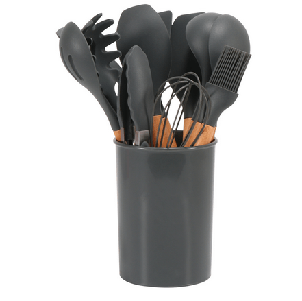 Virelle Maison - Ensemble ustensiles cuisine 12 pièces en silicone et bambou | Virelle Maison