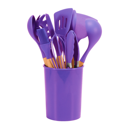 Virelle Maison - Ensemble ustensiles cuisine 12 pièces en silicone et bambou | Virelle Maison