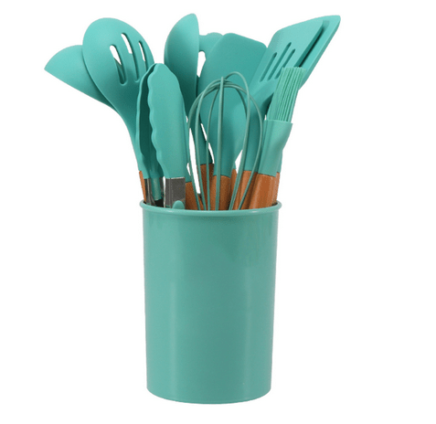 Virelle Maison - Ensemble ustensiles cuisine 12 pièces en silicone et bambou | Virelle Maison