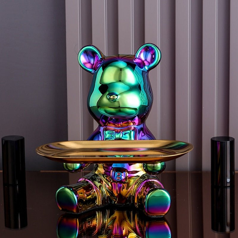 Virelle Maison - Étagère multifonctionnelle en métal galvanisé avec figurine ours | Virelle Maison
