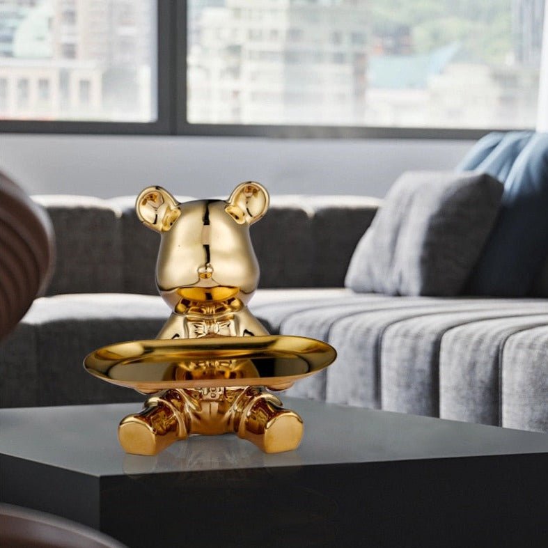 Virelle Maison - Étagère multifonctionnelle en métal galvanisé avec figurine ours | Virelle Maison
