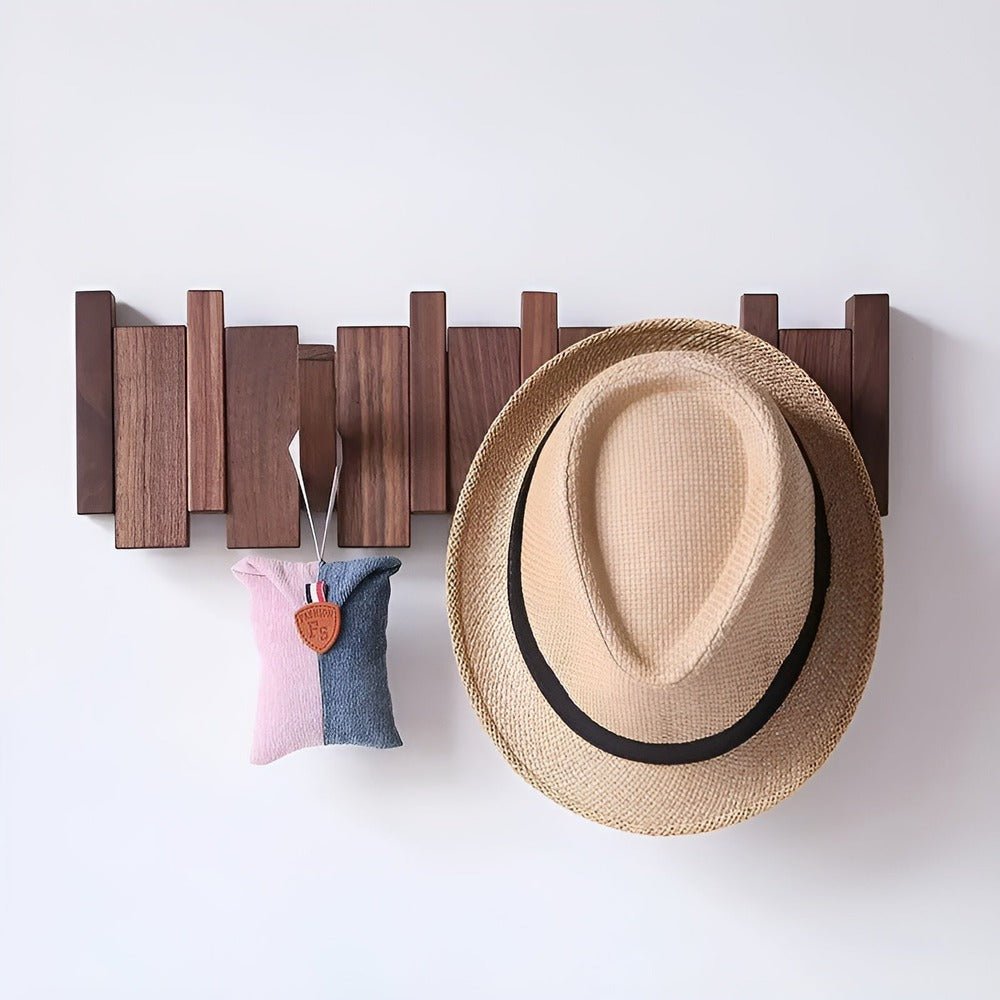Virelle Maison - Étagère murale en bois avec crochets magnétiques pliables | Virelle Maison