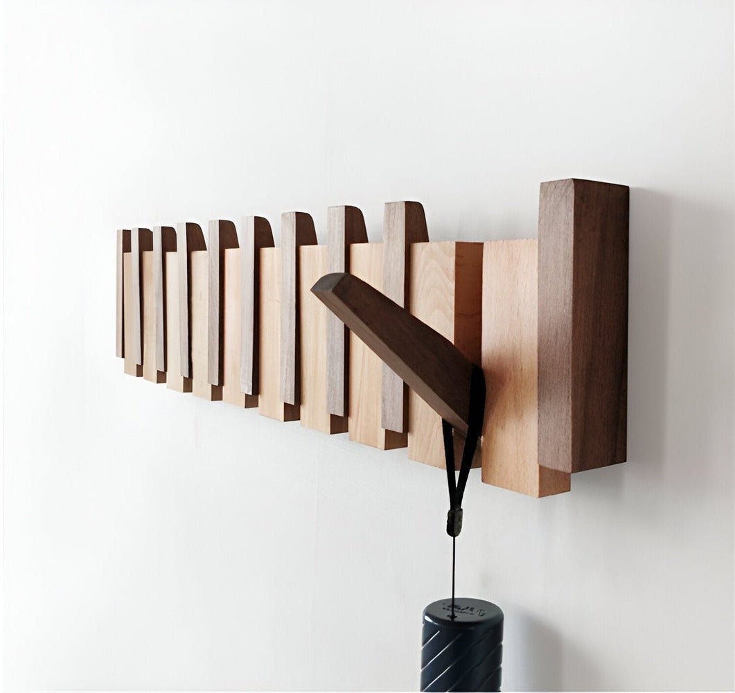Virelle Maison - Étagère murale en bois avec crochets magnétiques pliables | Virelle Maison