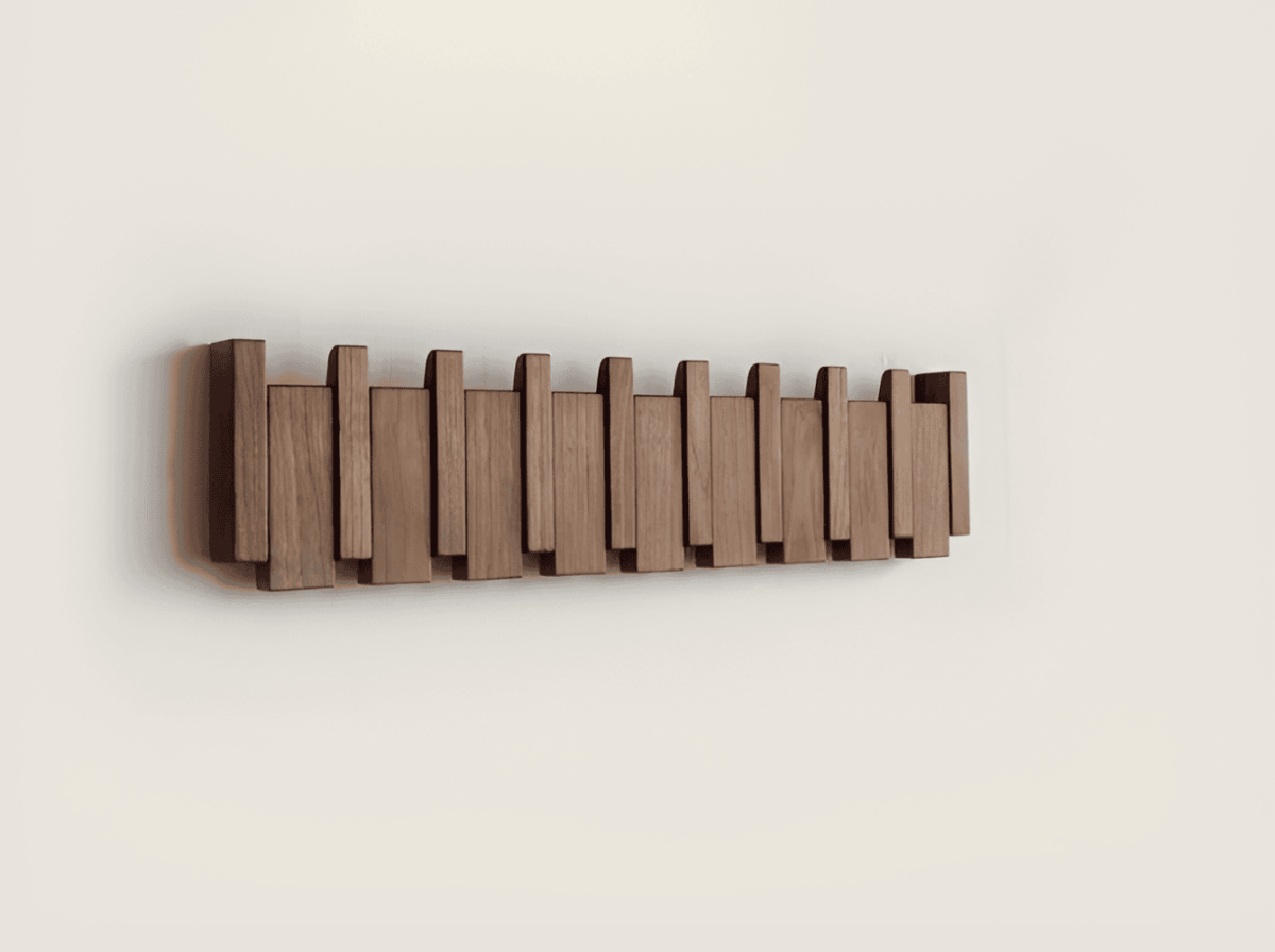 Virelle Maison - Étagère murale en bois avec crochets magnétiques pliables | Virelle Maison